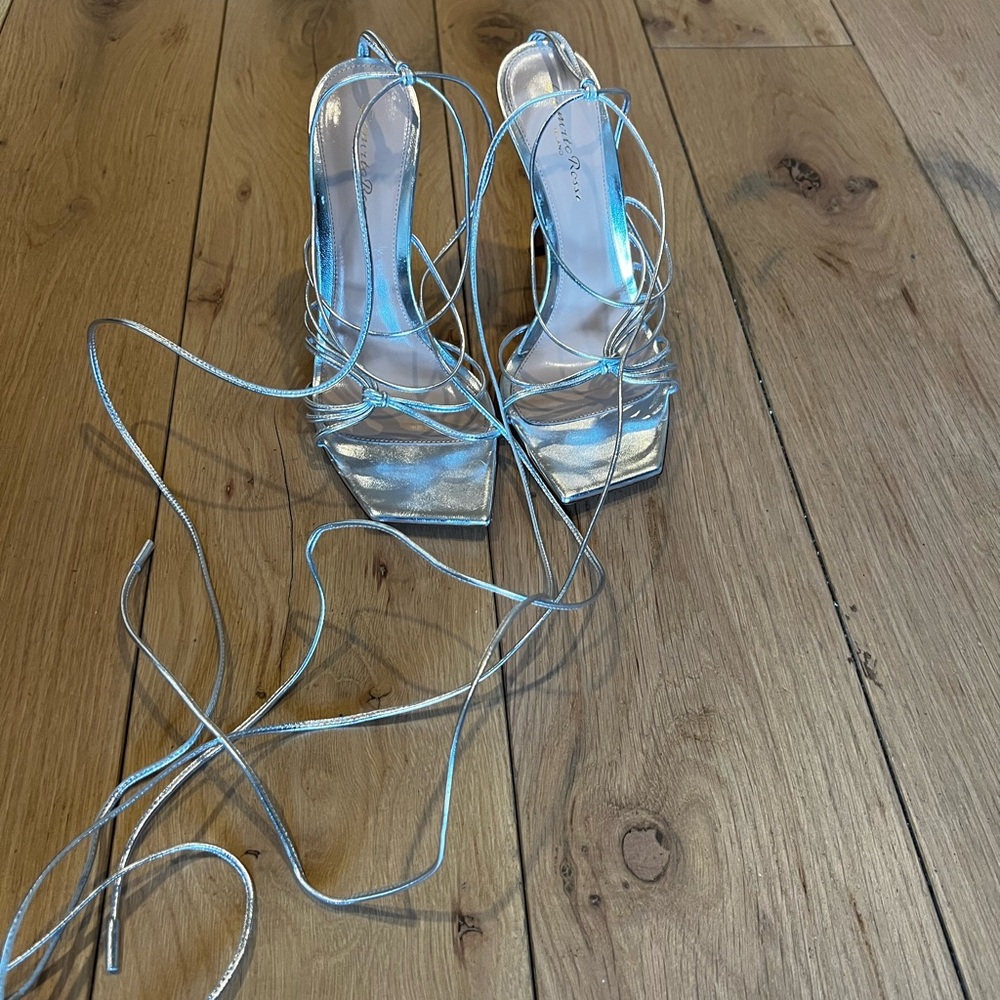 Gianvito Rossi Silver High Heel Strappy Sandals